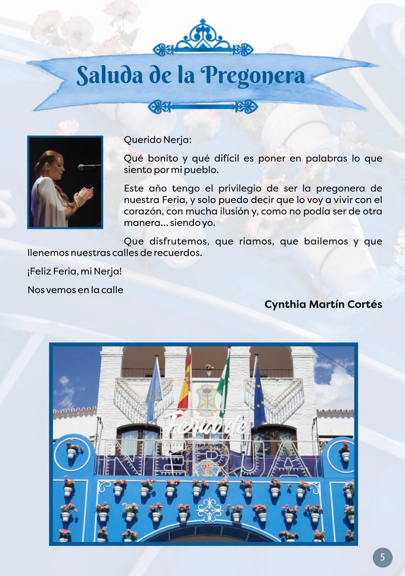 Saluda de la pregonera Cynthia Martín Cortés para la Feria de Nerja 2026