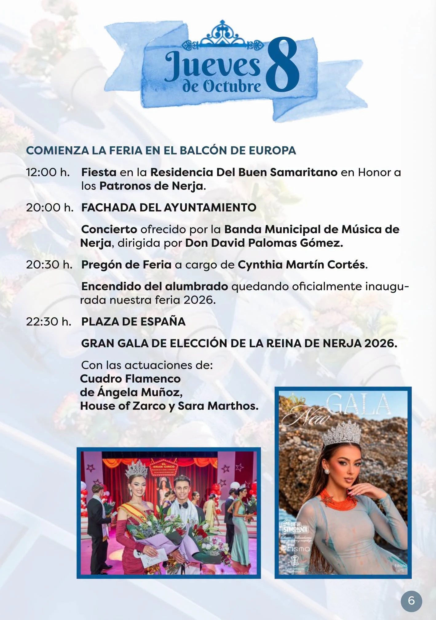 Programa de la Feria de Nerja 2026 del jueves 8 de octubre