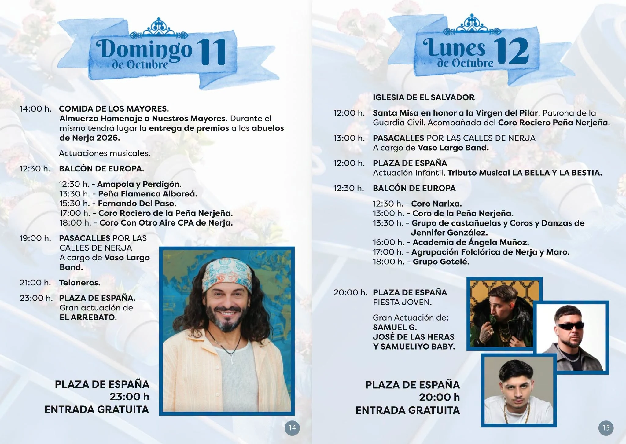 Programa de la Feria de Nerja 2026 del domingo 11 y lunes 12 de octubre